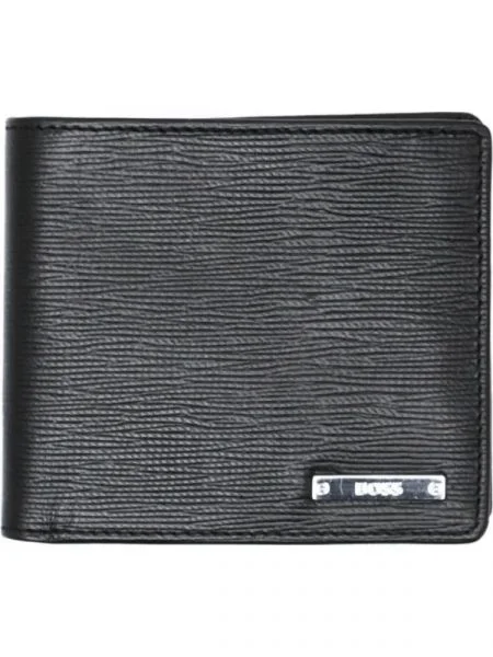 BOSS BLACK De piele portofel negru
