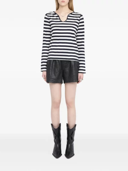 Tricou Zadig&voltaire cu dungi lung alb