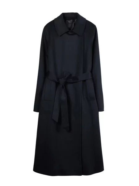 GOBI Cashmere Palton de primăvară-toamnă Cashmere Wrap Coat with Belt' negru
