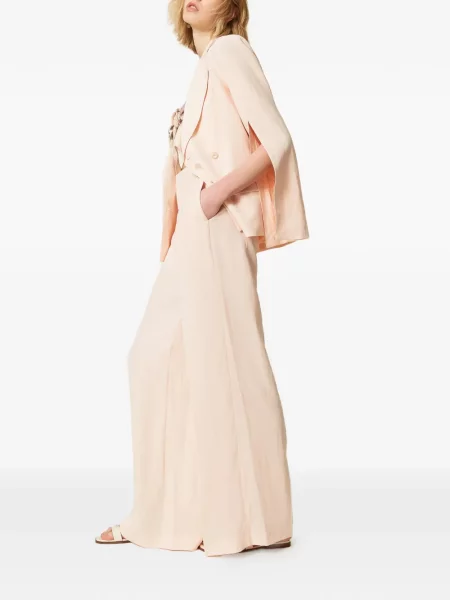 Pantaloni Twinset cu picior lat roz