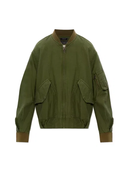 Lniany kurtka bomber R13 zielony