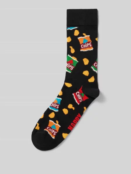 Skarpety z mieszanki bawełny model CHIPS BAG' Happy Socks czarne