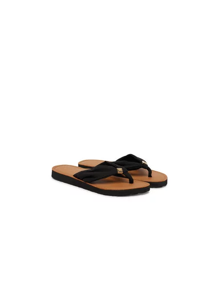 Tommy Hilfiger Šlepetės per pirštą Th Ltr Footbed Summer Sandal juoda