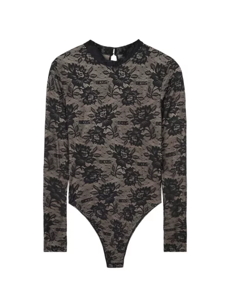 Body Gcds cu model floral cu imagine din dantelă negru