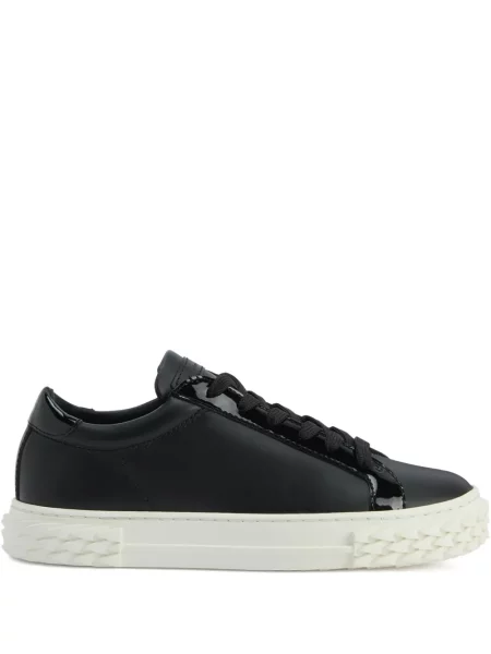 Sneakerși Giuseppe Zanotti cu șireturi din piele negru