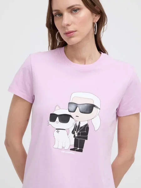 Тениска Karl Lagerfeld розово