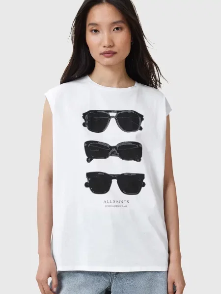 AllSaints bluză din SUNNIES cu imprimeu alb