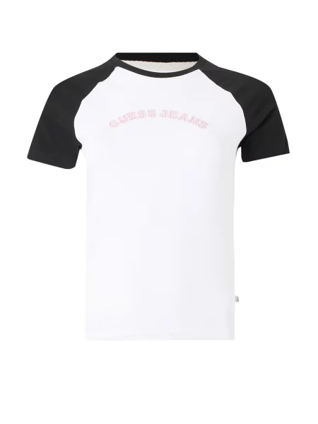 GUESS JEANS Tricou albastru marin / roz alb