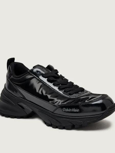 Blugi Calvin Klein cu perle din dantelă negru