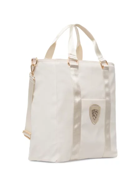 Geantă shopper Blauer cu autograf alb