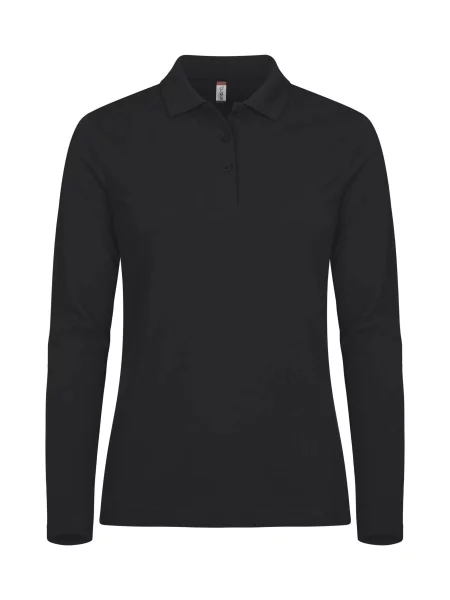 Clique Manhattan L/S Polo z długim rękawem – czarny