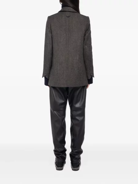 Palton Zadig&voltaire cu model herringbone maro