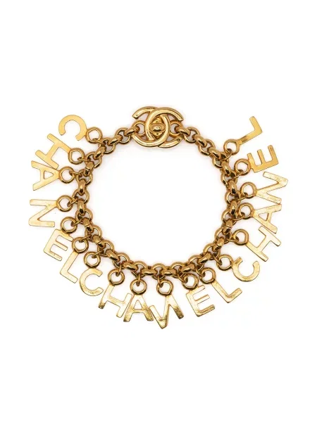 Náramek Chanel Pre-owned s autogramem zlatý