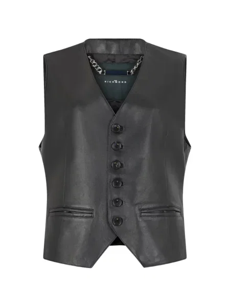Vestă John Richmond din piele negru