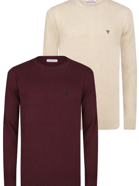 Felix Hardy Pulover / roșu bordeaux bej