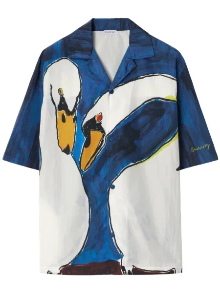 Cămașă Burberry cu imagine alb