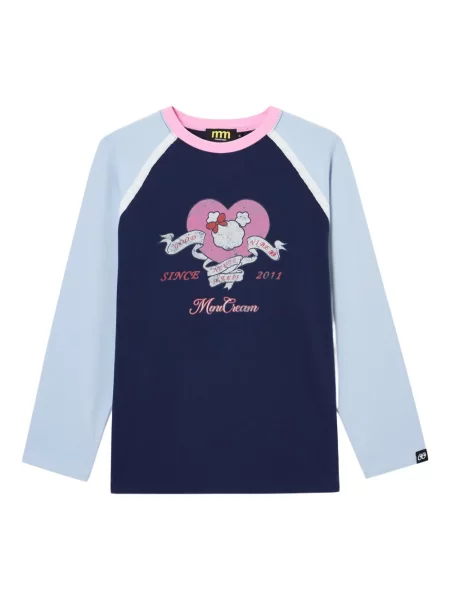 Mały mały top Mini Cream z nadrukiem niebieski