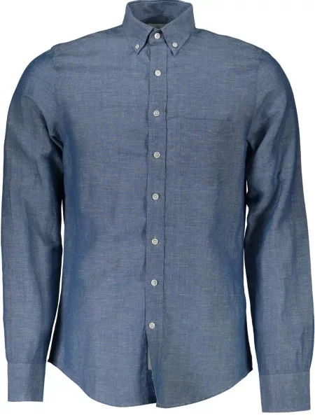 Cămașă Gant cu mâneci lungi lungă albastru