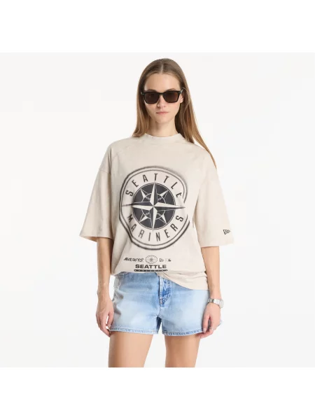 Tricou New Era cu strasuri bej