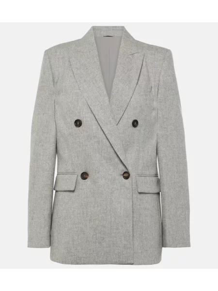 Sacou Brunello Cucinelli de lână gri