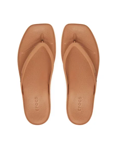 Šlepetės per pirštą Crocs Miami Flip ruda