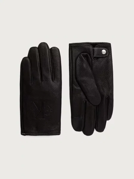 Calvin Klein mănuși pentru femei din piele negru