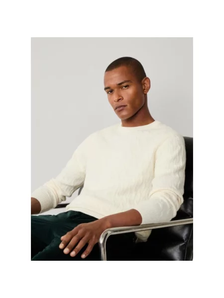Sweter Hackett wełniany biały