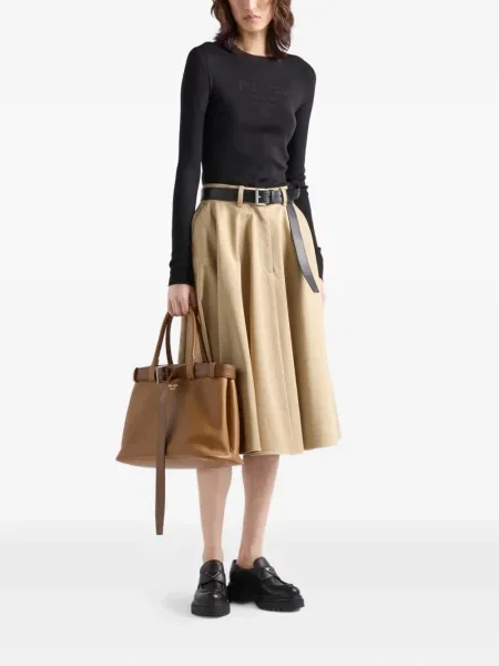 Pulover Prada cu decolteu rotund negru