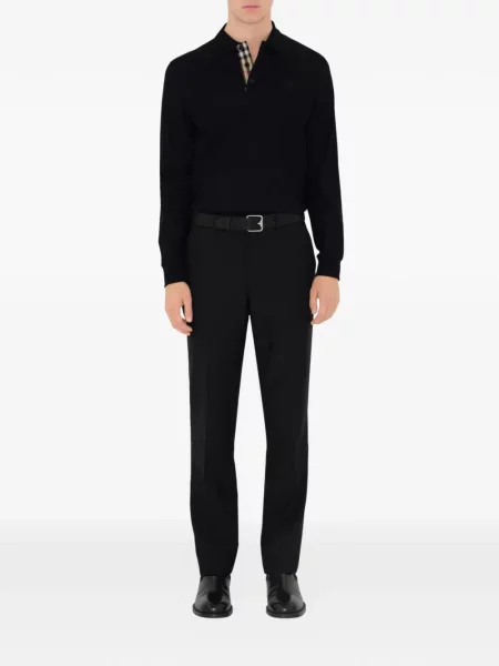 Lung tricou polo Burberry negru