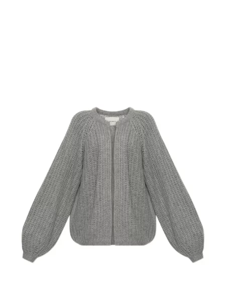 Cardigan Lisa Yang tricotate chunky gri