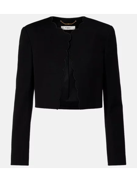 Geacă Chloé de catifea negru