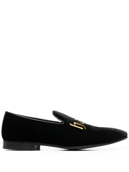 Pantofi loafer Philipp Plein cu broderie de catifea negru