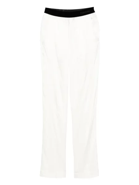 Pantaloni Tom Ford din satin alb