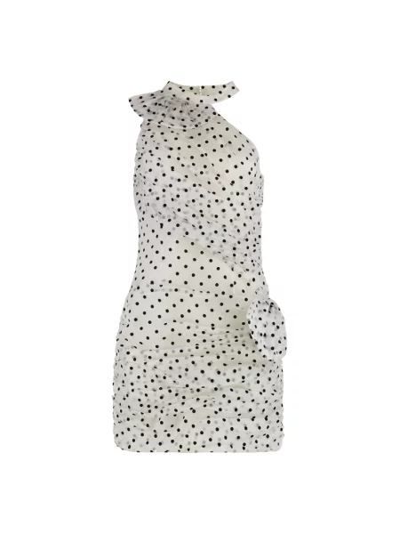 Sukienka mini Alessandra Rich w grochy biała