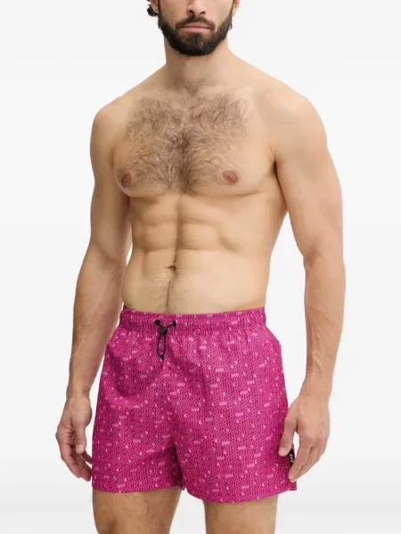 Slip de baie Ea7 Emporio Armani cu imagine cu cordon roz
