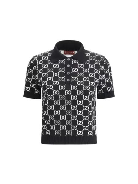 Koszulka polo Gucci z dżerseju czarna