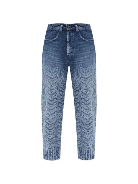 Blugi Diesel D-Macs tricotate cu imagine albastru