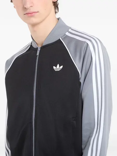 Antrenament grafic tricou Adidas Spezial de jumătate de fermoar negru