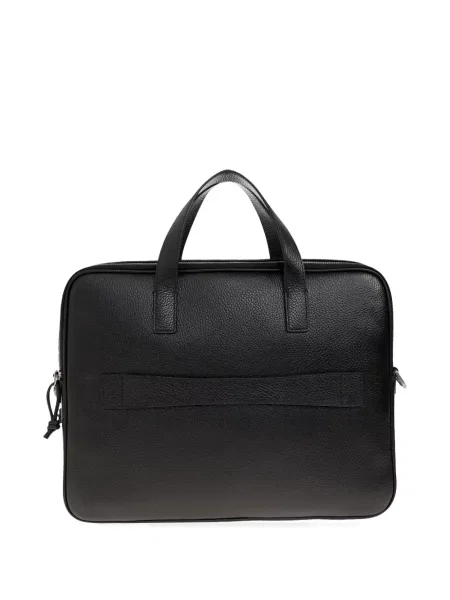 Кожена чанта Emporio Armani черно