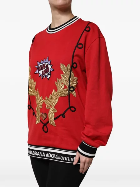 Суитчър Dolce & Gabbana с пайети червено