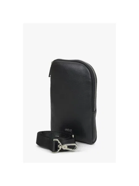 Кожаная маленькая сумка кросс-боди Estro черная