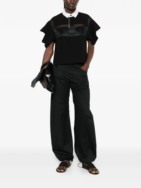 Top Sacai cu volane negru