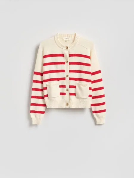 Reserved Cardigan din în dungi roșu