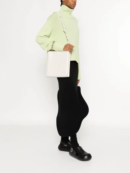 Kožená kožená taška Jil Sander