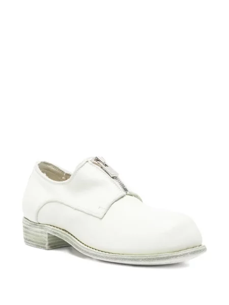 Pantofi derby Guidi din piele alb