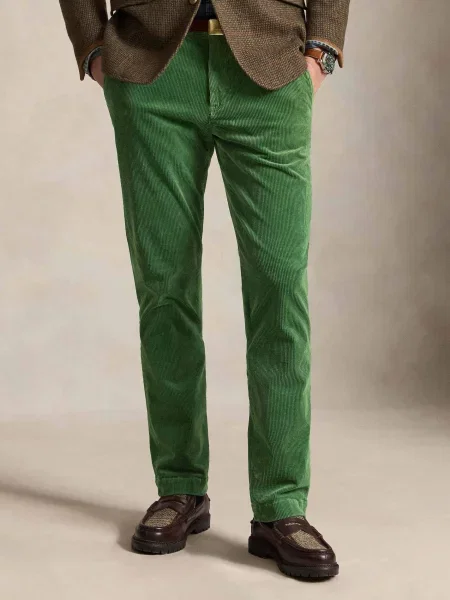 POLO RALPH LAUREN Pantaloni chino | Straight fit | catifea reiată verde