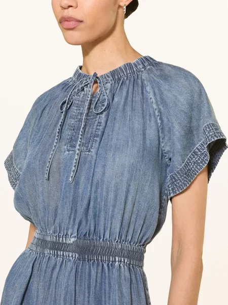 Rails Sukienka Corvera W Stylu Dżinsowym Z Falbankami blau niebieska