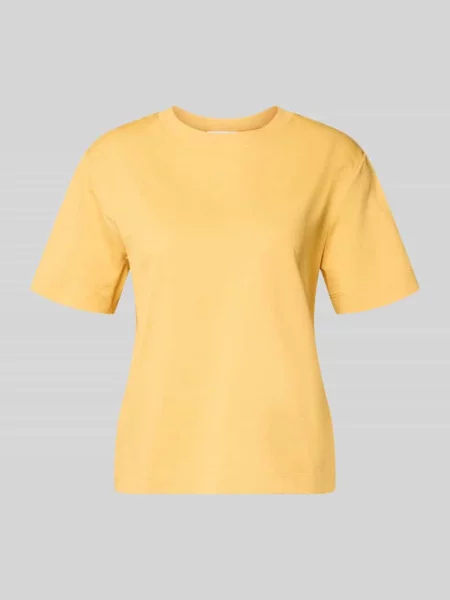 T-shirt o kroju boxy fit z czystej bawełny model ESSENTIAL' Selected Femme żółta