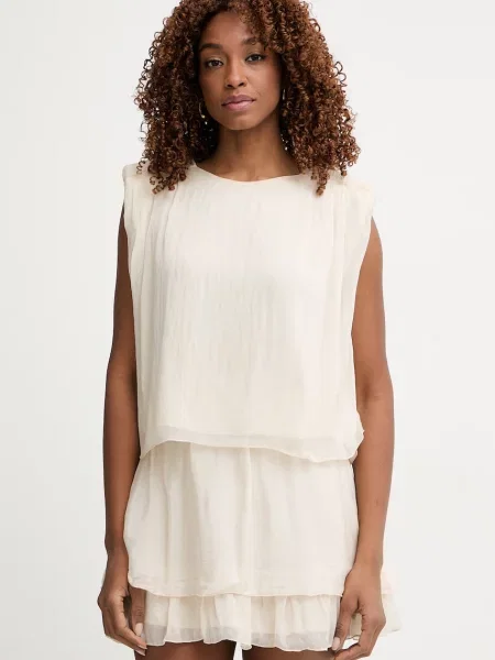 Top z jedwabiu Haveone beżowy