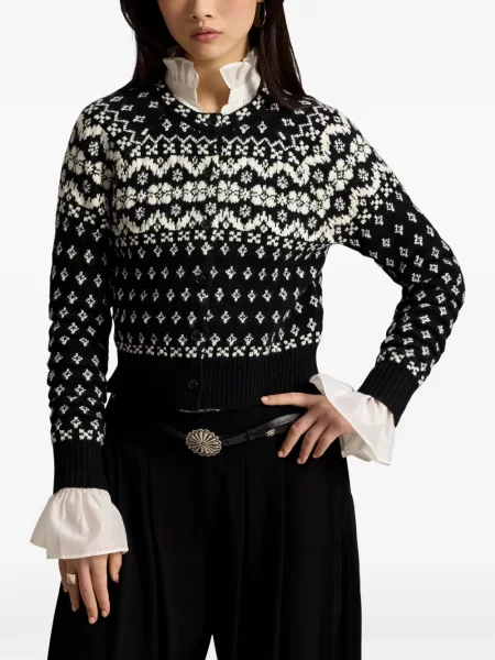 Fleece ρετρό φούτερ Polo Ralph Lauren μαύρο
